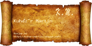 Kuhár Martin névjegykártya
