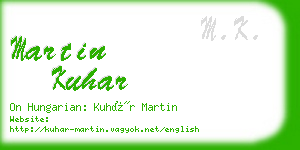 martin kuhar business card